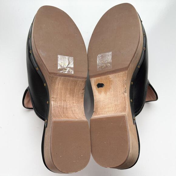 J. Crew Black Leather Clogs Size 9 Style AQ675 - Picture 9 of 11